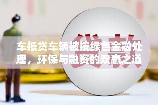 庄浪车抵贷车辆被按绿色金融处理，环保与融资的双赢之道